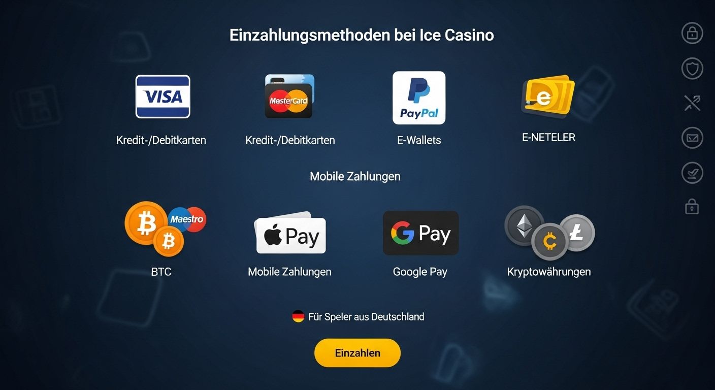 Verfügbare Einzahlungsmethoden deposit methods